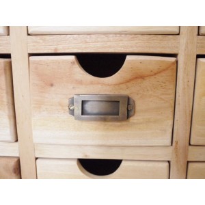 Small Apothecary Cabinet Rustic Wood Chest Drawers Vintage Narrow Storage Unit - Image 3