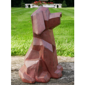 Large Dog Sculpture Geometric Ornament - Image 2