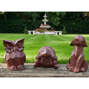 Large Dog Sculpture Geometric Ornament - Image 4