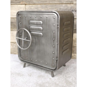 Industrial Bedside Table Retro Rustic Metal Side Cabinet - Image 2