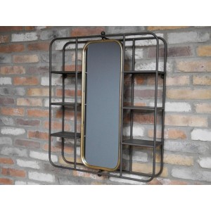 Industrial Wall Mirror Large Shelving Unit - Image 2