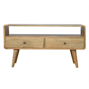 Mid Century TV Stand Vintage Danish Cabinet Scandinavian Style Solid Wood Nordic Media Unit - Image 6