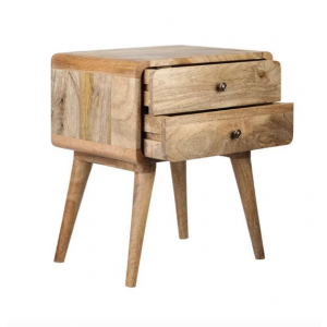 Scandinavian Bedside Table Mid Century Vintage Cabinet Nordic Rustic Solid Wood Unit - Image 5