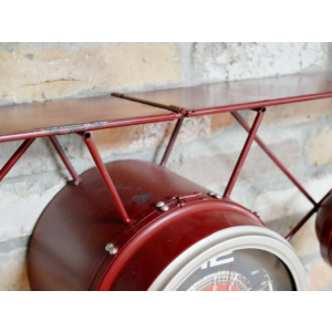 Industrial Wall Clock Metal Retro Aeroplane - Image 3