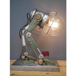 Industrial Table Lamp Vintage Retro Style Robot Design Rustic Metal Bulb Light - Image 5