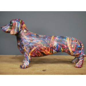Graffiti Dog Ornament Resin Statue Retro Decor - Image 3