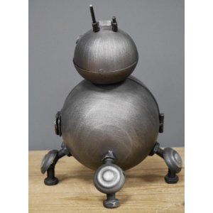 Industrial Desk Clock Vintage Retro Robot Small Table Top Rustic Metal Office - Image 3
