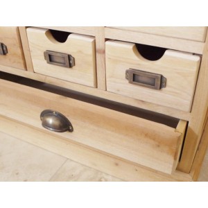 Small Apothecary Cabinet Rustic Wood Chest Drawers Vintage Narrow Storage Unit - Image 4