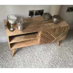 Scandinavian TV Stand Vintage Retro Media Unit Nordic Solid Wood Media Cabinet - Image 3