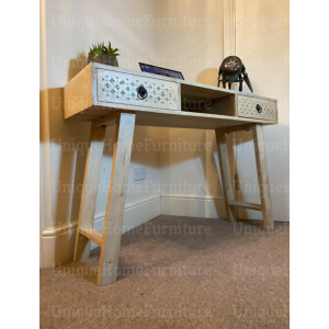 Rustic Writing Table Vintage Industrial Style Computer Desk Hallway Console Dressing Furniture - Image 4