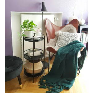 Retro Butterfly Chair Genuine Brown Leather Vintage Industrial Style Metal Seat - Image 4