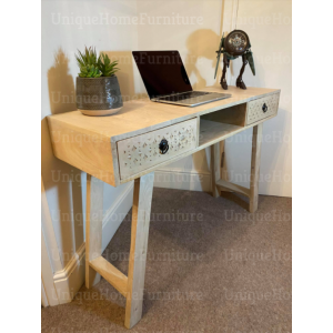 Rustic Writing Table Vintage Industrial Style Computer Desk Hallway Console Dressing Furniture - Image 2