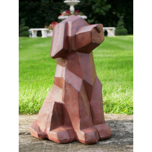 Large Dog Sculpture Geometric Ornament - Image 5