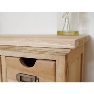 Small Apothecary Cabinet Rustic Wood Chest Drawers Vintage Narrow Storage Unit - Image 5