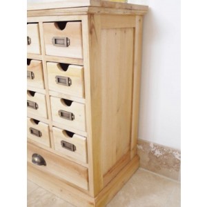 Small Apothecary Cabinet Rustic Wood Chest Drawers Vintage Narrow Storage Unit - Image 6