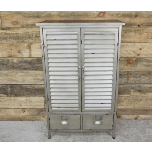 Tall Industrial Cabinet Vintage  Cupboard 2 Doors Storage - Image 4