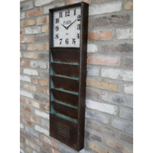 Industrial Wall Clock Metal Storage Shelves - Image 2