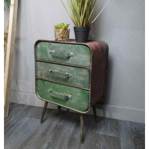Industrial Bedside Table Rustic Metal Cabinet - Image 3