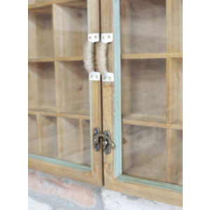 Industrial Wall Cabinet Vintage Retro Display Shelf Model Vitrine Glass Door Box - Image 5
