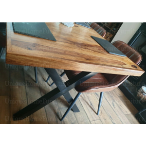Industrial Dining Table Vintage Rustic Wood - Image 2