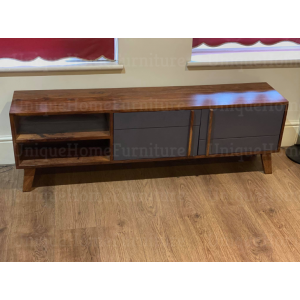Scandinavian TV Stand Rustic Media Cabinet - Image 2
