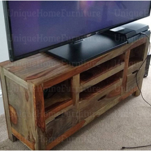 Rustic TV Stand Small Grey Cabinet - Image 5