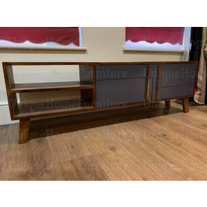 Scandinavian TV Stand Rustic Media Cabinet - Image 5