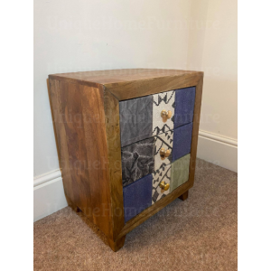 Rustic Bedside Table Vintage Nightstand - Image 3