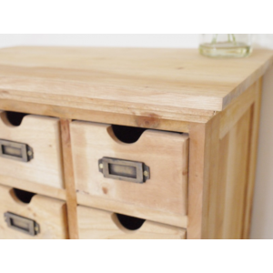 Vintage Apothecary Cabinet Rustic Industrial Narrow Tallboy Tall Chest Drawers - Image 4