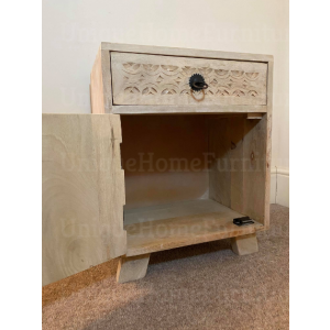 Rustic Bedside Table Vintage Cabinet - Image 4