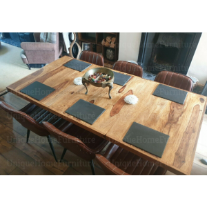 Industrial Dining Table Vintage Rustic Wood - Image 3