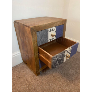 Rustic Bedside Table Vintage Nightstand - Image 4