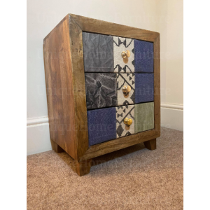 Rustic Bedside Table Vintage Nightstand - Image 5