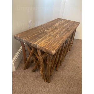 Rustic Coffee Table Solid Wood Unit - Image 4
