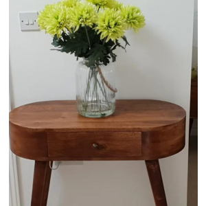 Mid Century Console Table Nordic Vanity Unit Vintage Solid Wood Dressing Desk - Image 4