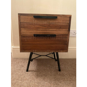 Industrial Bedside Table Vintage Cabinet - Image 4