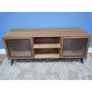 Rustic TV Stand Industrial Media Cabinet - Image 5