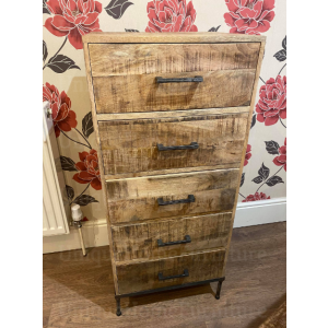 Industrial Tall Cabinet Rustic Chest Drawers - Image 3
