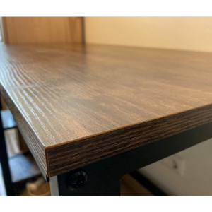 Industrial Computer Desk Rustic Metal Office Workstation Storage Shelf Unit - Image 6