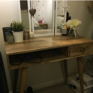Rustic Computer Desk Solid Wood Writing Table Scandinavian Nordic Dressing - Image 5