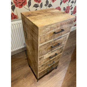 Industrial Tall Cabinet Rustic Chest Drawers - Image 6