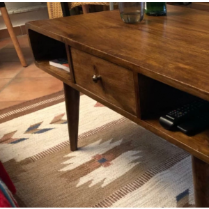 Mid Century Coffee Table Vintage Storage Unit Scandinavian Nordic Shelf Drawer - Image 4