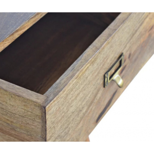 Nordic Bedside Table Scandinavian Cabinet Rustic Solid Wood 2 Drawers Unit - Image 5