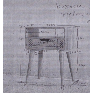 Nordic Bedside Table Mid Century Unit - Image 3