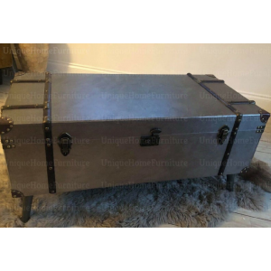 Industrial Coffee Table Trunk Storage Box - Image 3