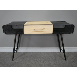Industrial Computer Desk Rustic Metal Office Storage Vintage Retro Workstation Writing Table - Image 4