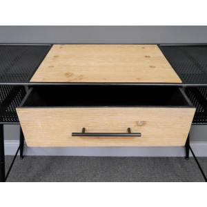 Industrial Computer Desk Rustic Metal Office Storage Vintage Retro Workstation Writing Table - Image 5