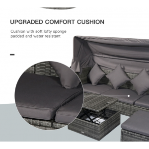 Large Rattan Sofa Set Garden Patio Day Bed - Image 8