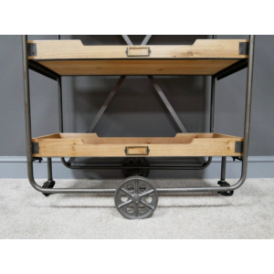 Industrial Bookcase Metal Shelving Unit Tall Vintage Retro Display Cabinet - Image 4