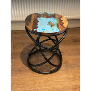 Industrial Side Table Rustic Metal End Coffee - Image 3
